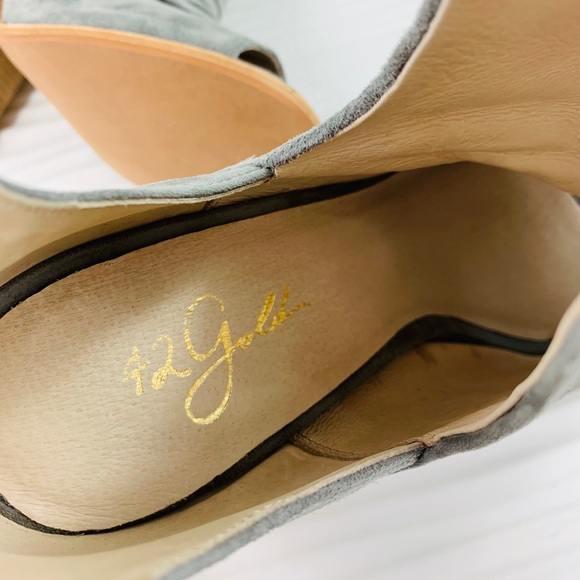 42 gold loyalty open toe bootie